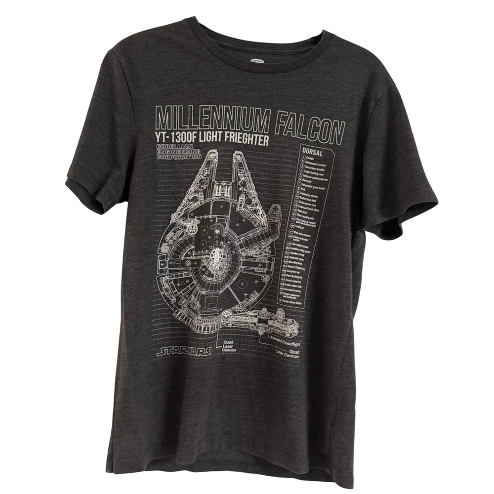 Old Navy Star Wars Millennium Falcon Graphic T Shirt Gray Size S